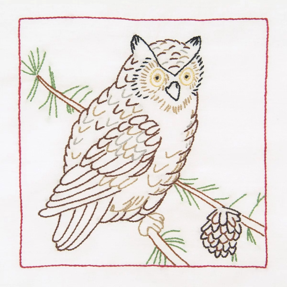 Owl 9″ Quilt Block - Embroidery Kit
