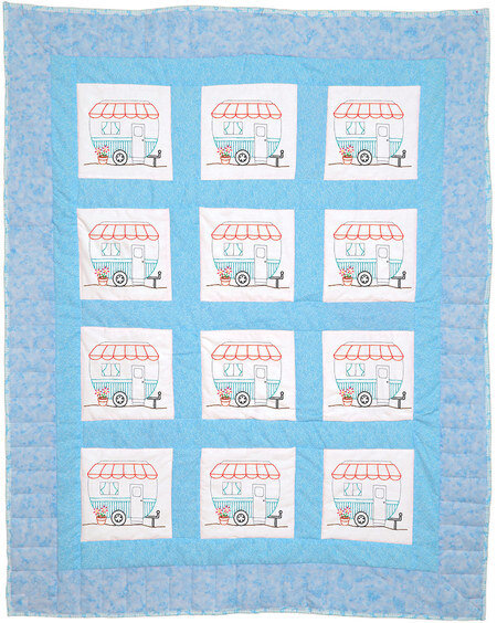 Happy Camper 9″ Quilt Block - Embroidery Kit