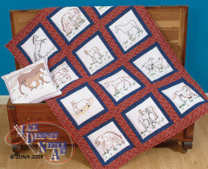 Horses 9" Quilt Square Theme - Embroidery Kit