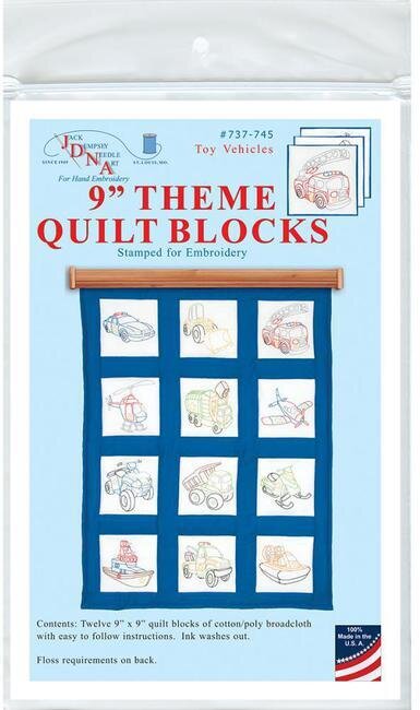Rescue Vehicles Theme Quilt Blocks - Embroidery Kit