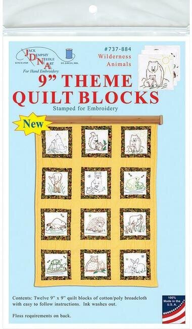 Wilderness Animals Theme Quilt Blocks - Embroidery Kit