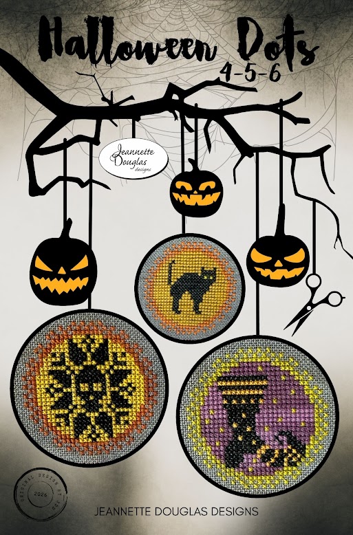 Halloween Dots: 4-5-6 - Cross Stitch Pattern, zoomed in. Select this picture to zoom back out.