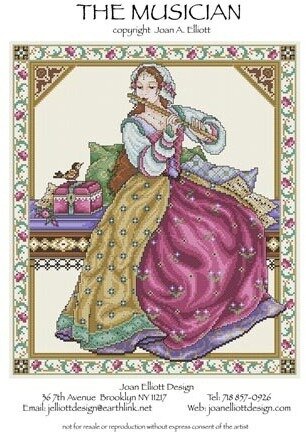 Musician, The - Cross Stitch Pattern