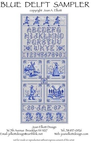 Blue Delft Sampler - Cross Stitch Pattern