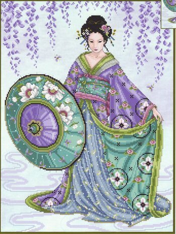 Blue Geisha - PDF Cross Stitch Pattern