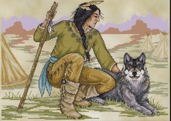 Native American Brave - Cross Stitch Pattern