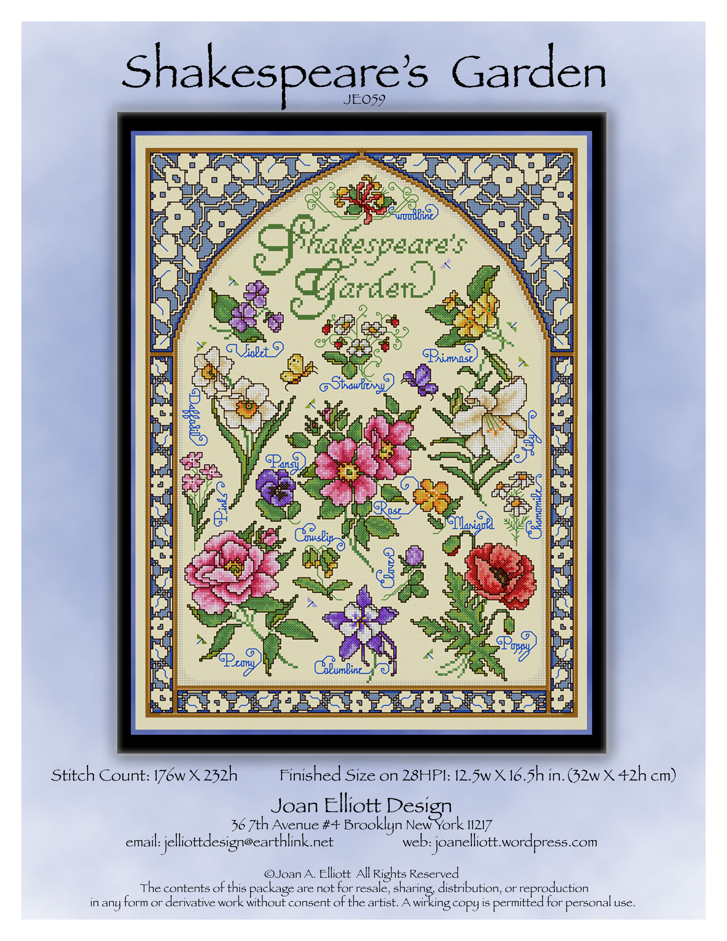 Shakespeare's Garden - PDF Cross Stitch Pattern
