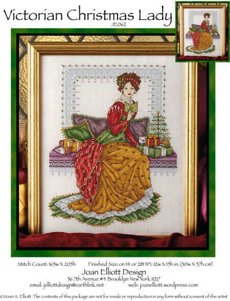 Victorian Christmas Lady - PDF Cross Stitch Pattern