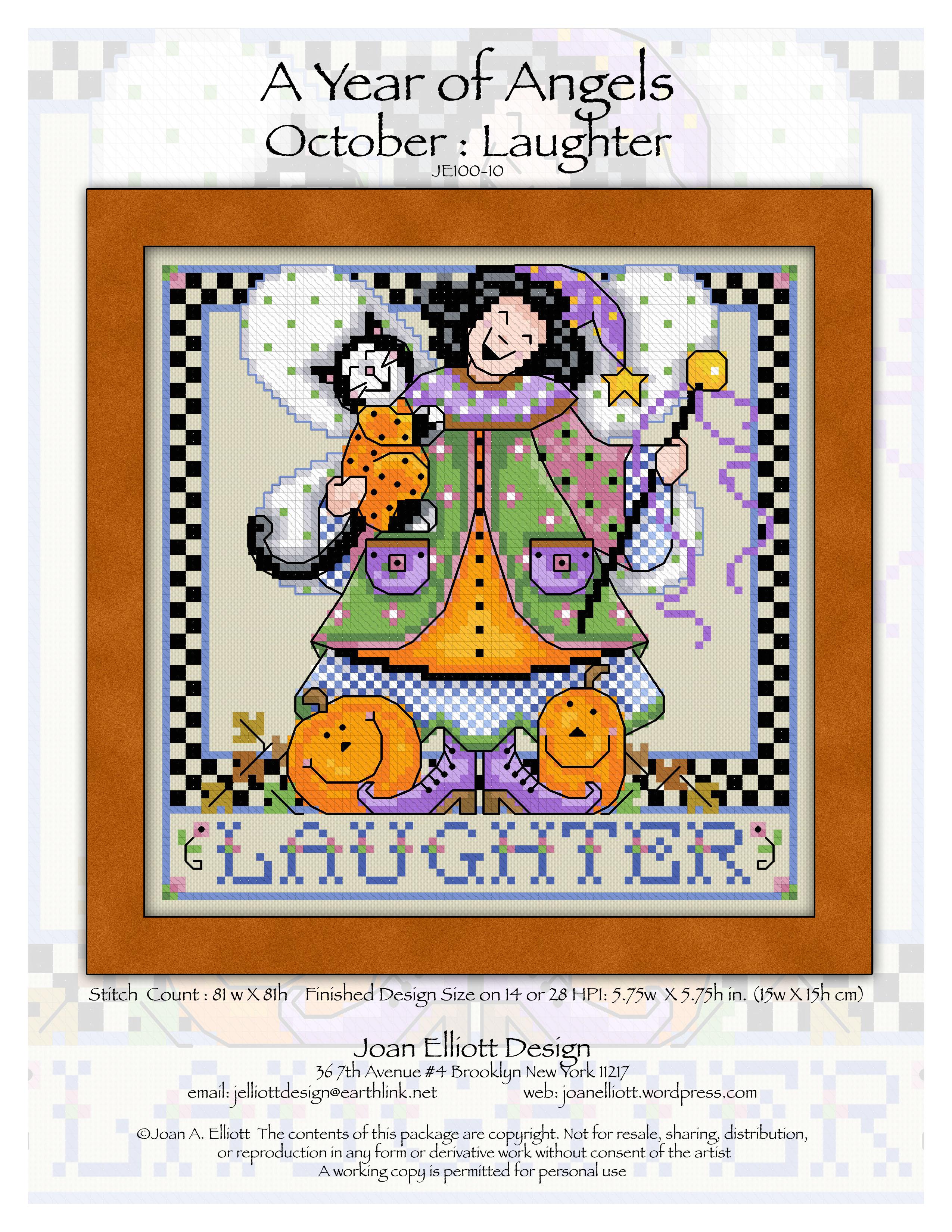 A Year Of Angels - October Laughter - Cross Stitch Pattern
