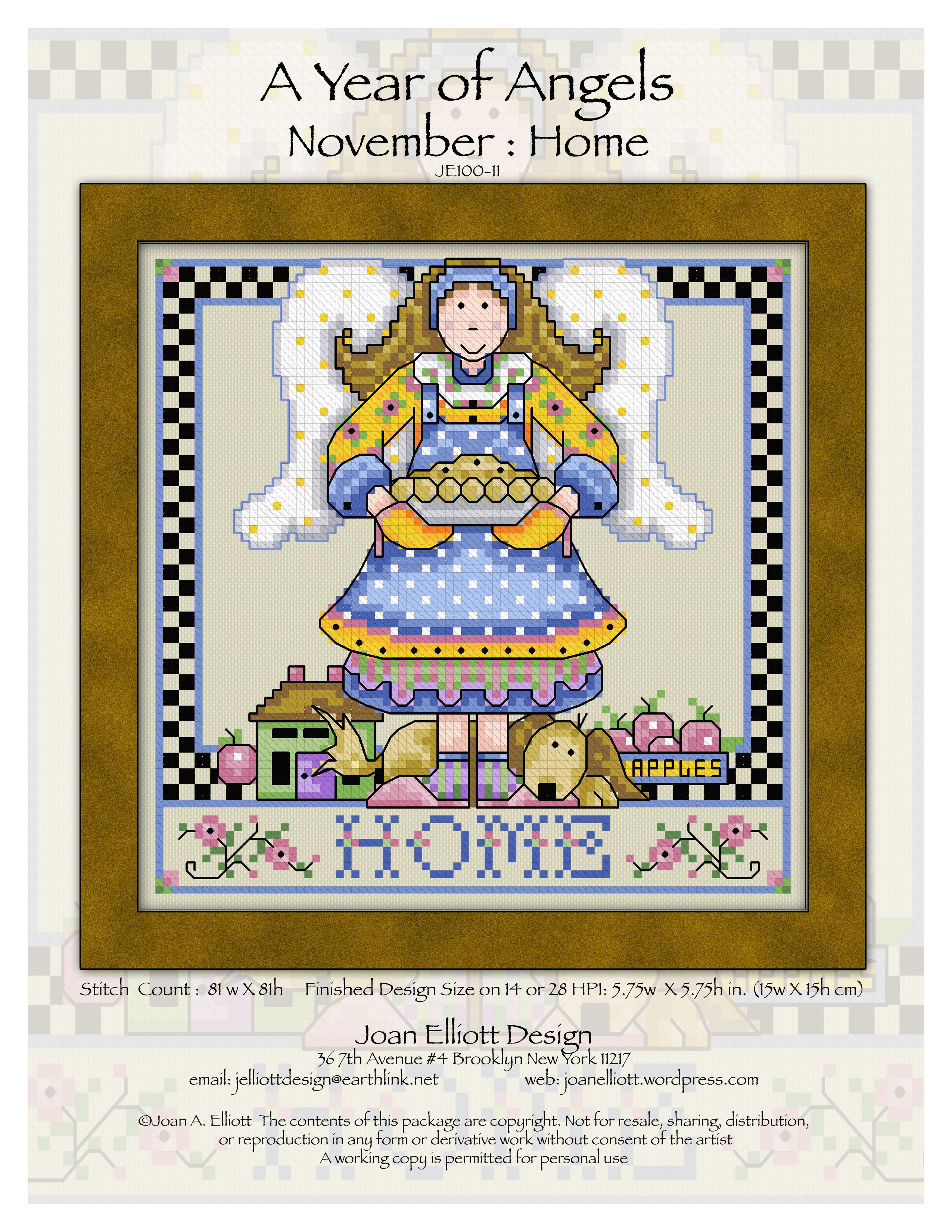 A Year Of Angels - November Home - Cross Stitch Pattern