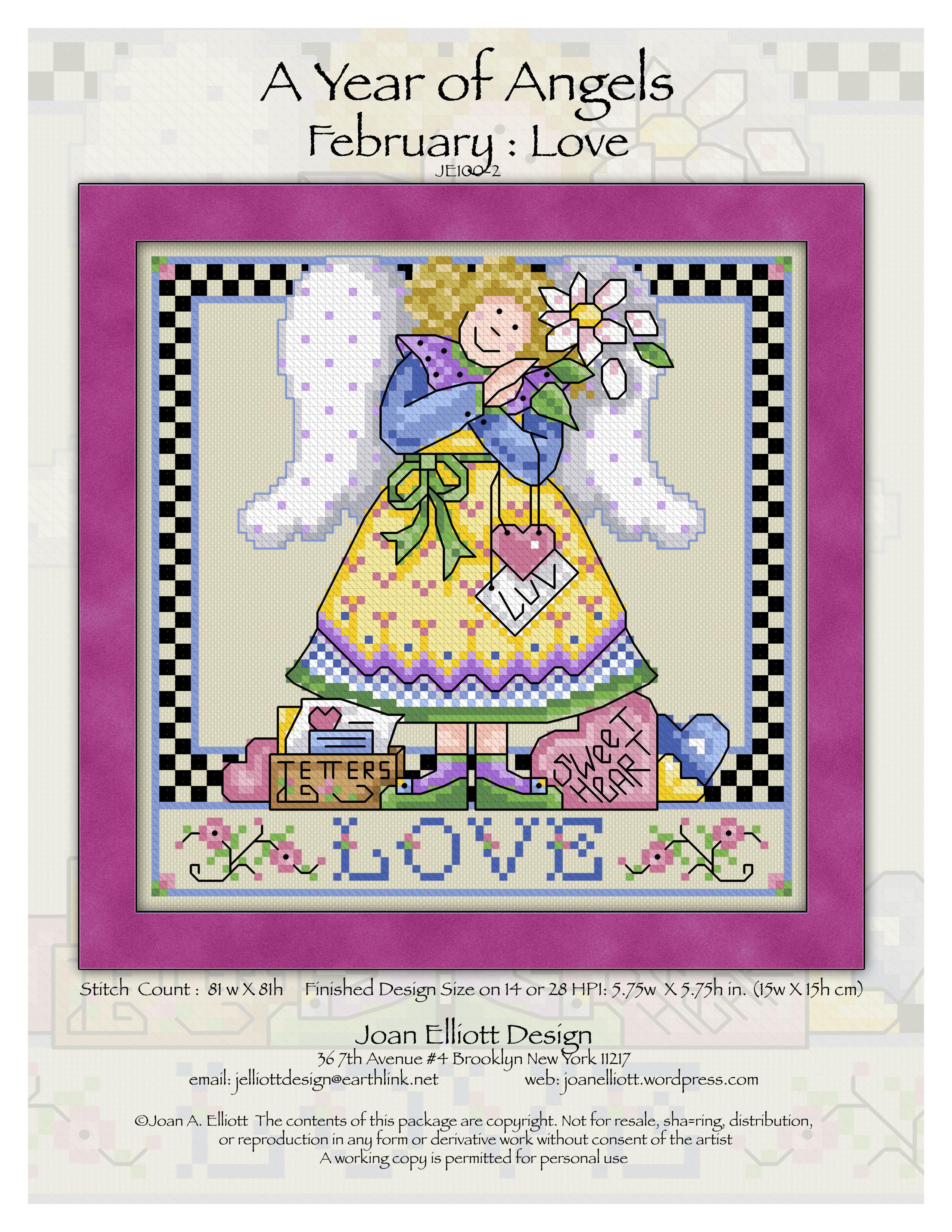 A Year Of Angels - February Love - Cross Stitch Pattern
