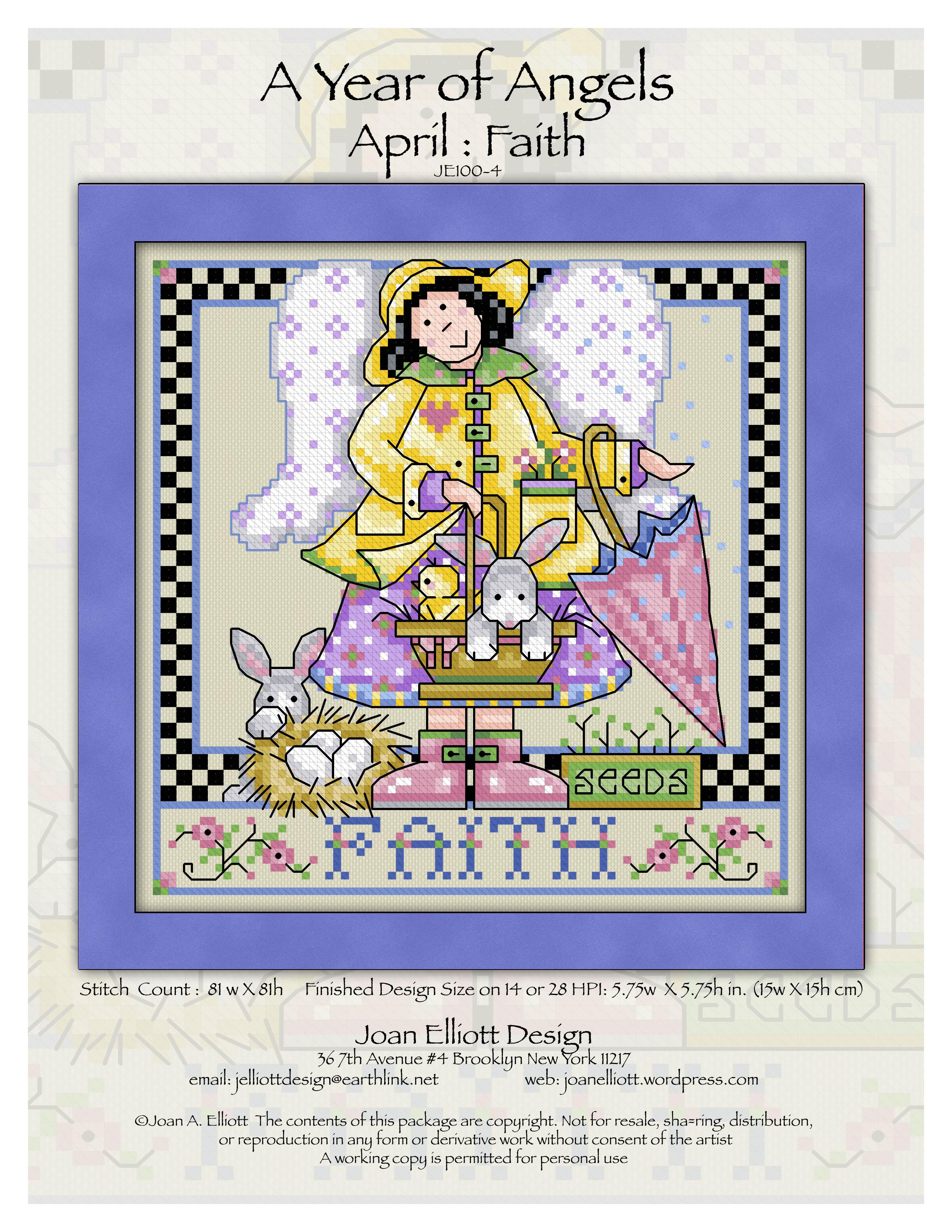 A Year Of Angels - April Faith - Cross Stitch Pattern