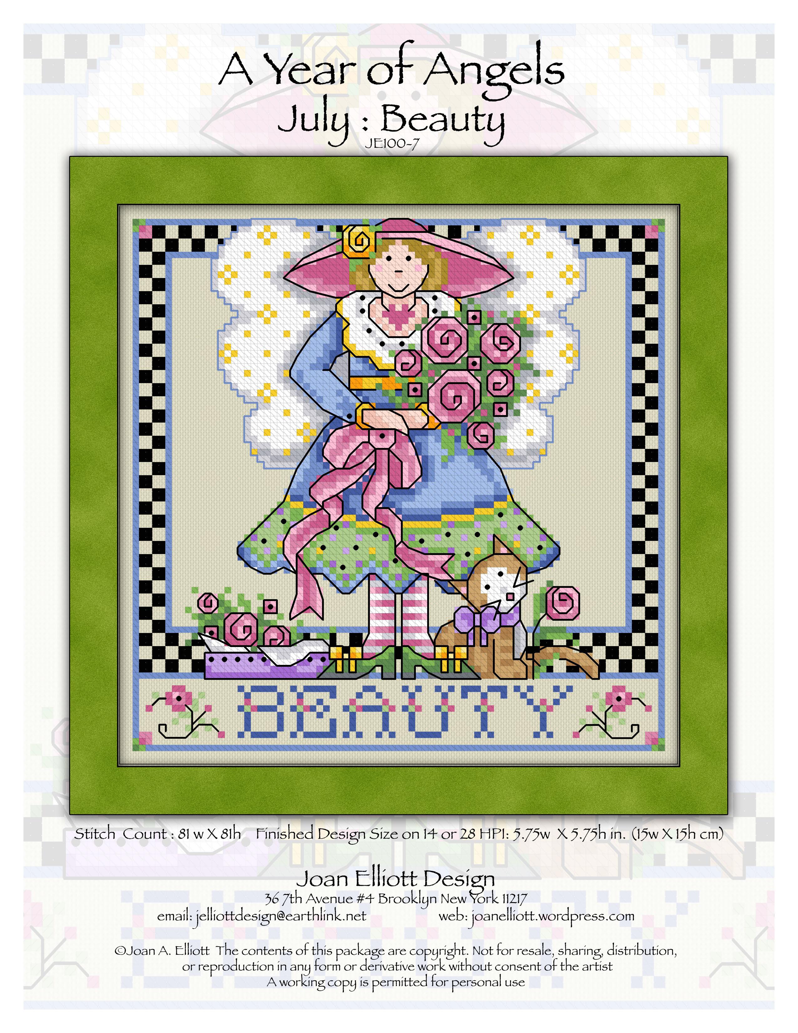 A Year Of Angels - July Beauty - Cross Stitch Pattern