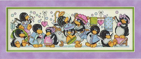 Rub-A-Dub Penguins - PDF Cross Stitch Pattern