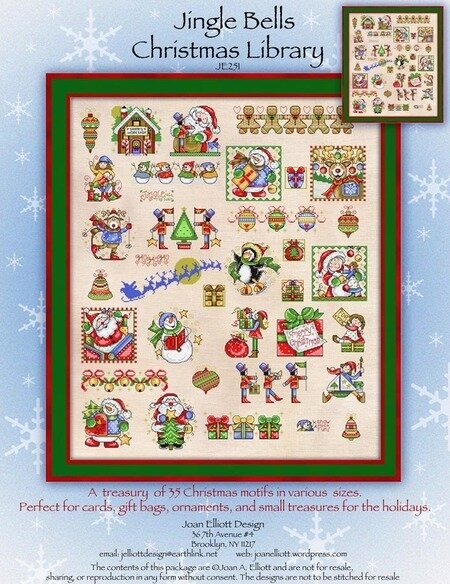 Jingle Bells Christmas Library - Cross Stitch Pattern