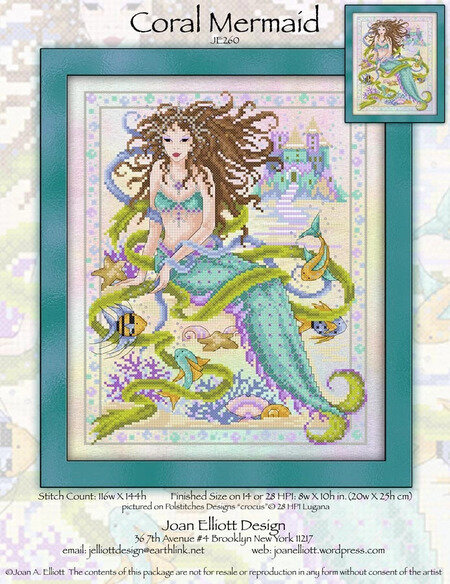 Coral Mermaid - Cross Stitch Pattern
