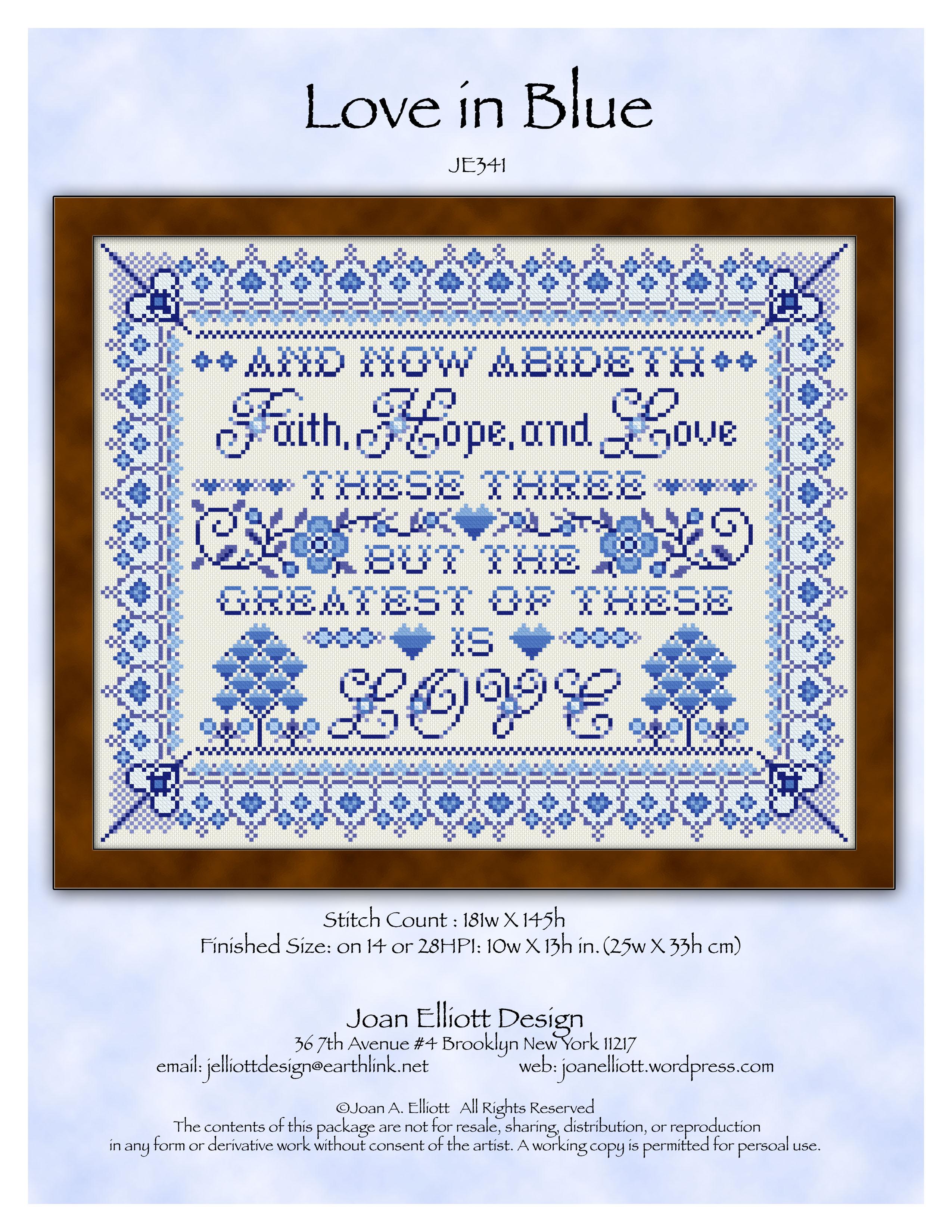 Love In Blue - Cross Stitch Pattern