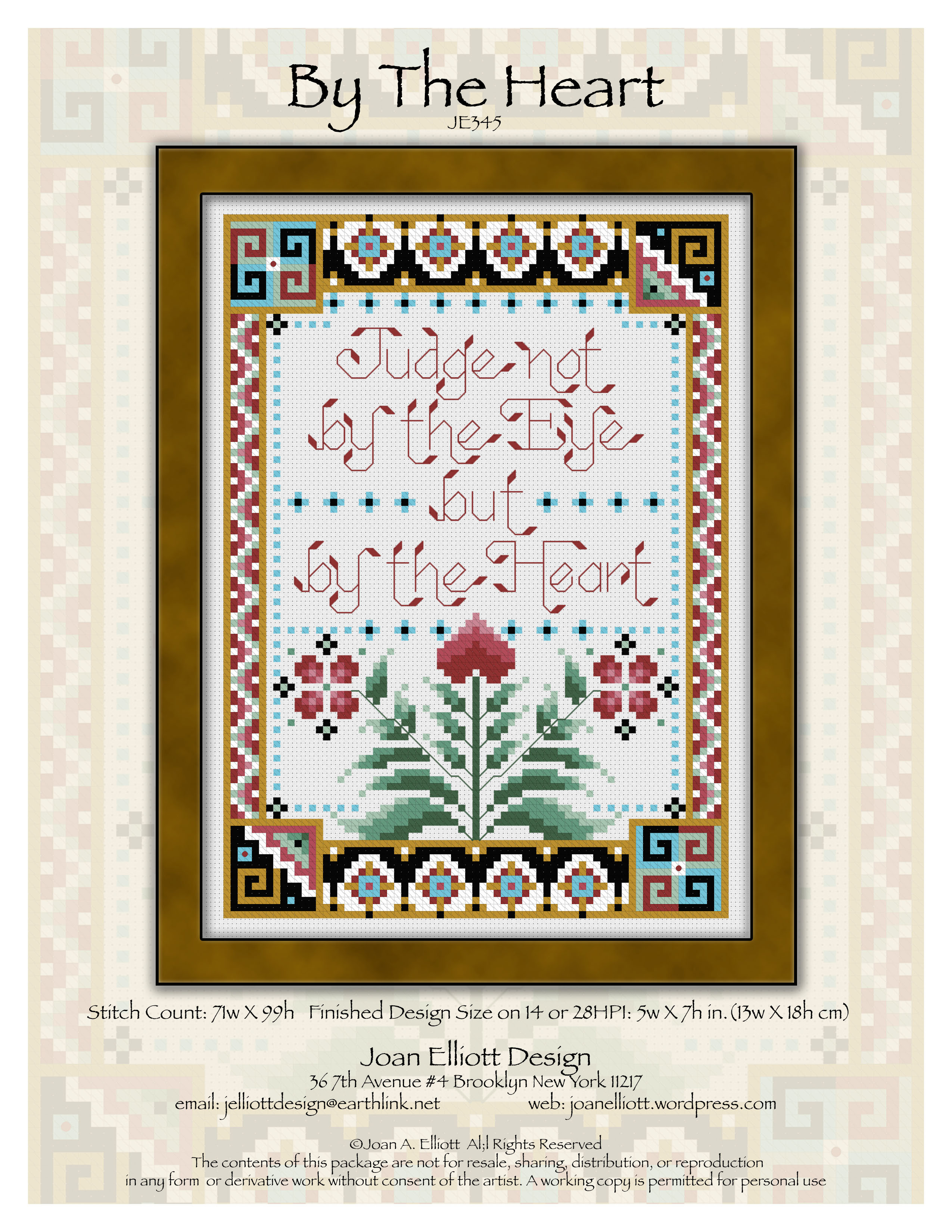 By The Heart - Cross Stitch Pattern