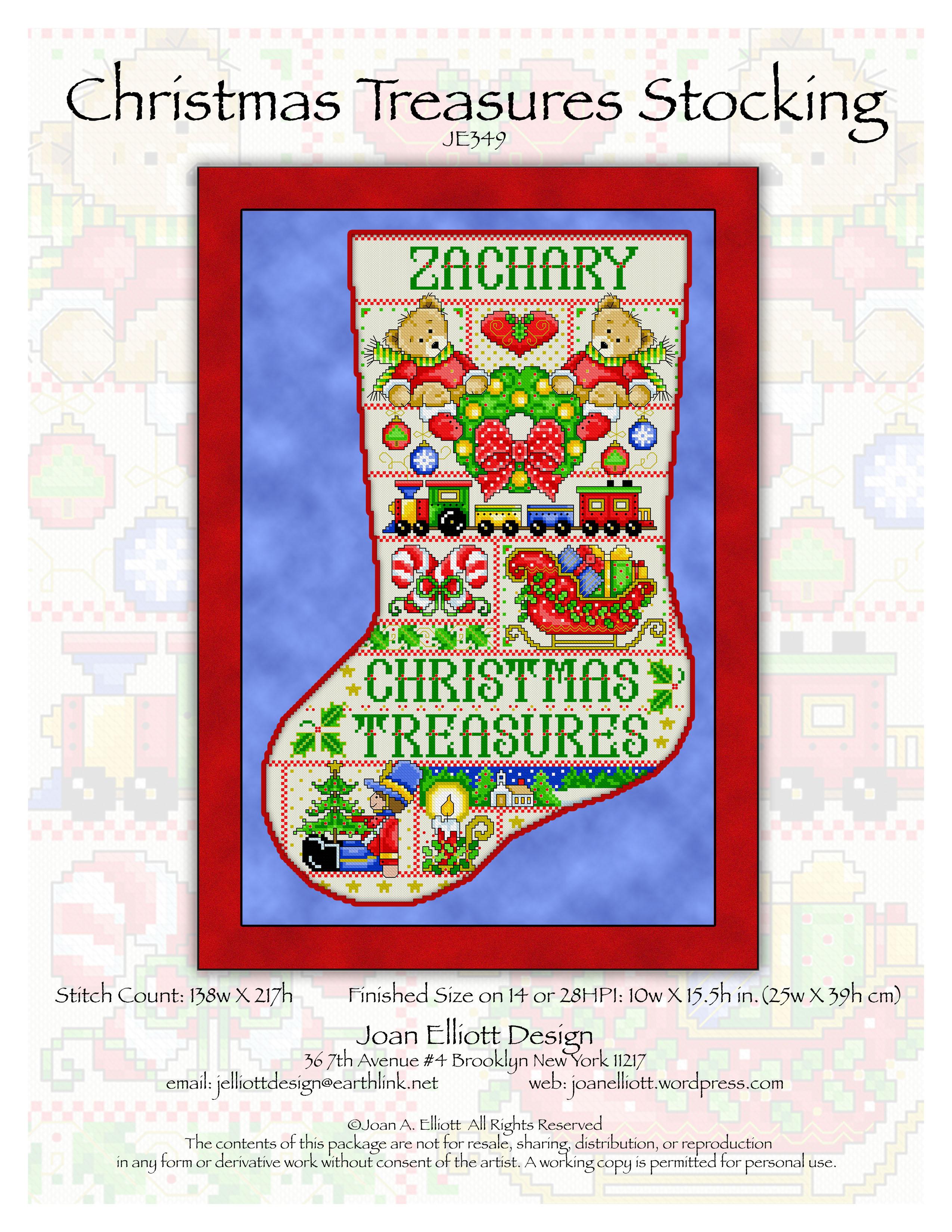 Christmas Treasures Stocking - Cross Stitch Pattern