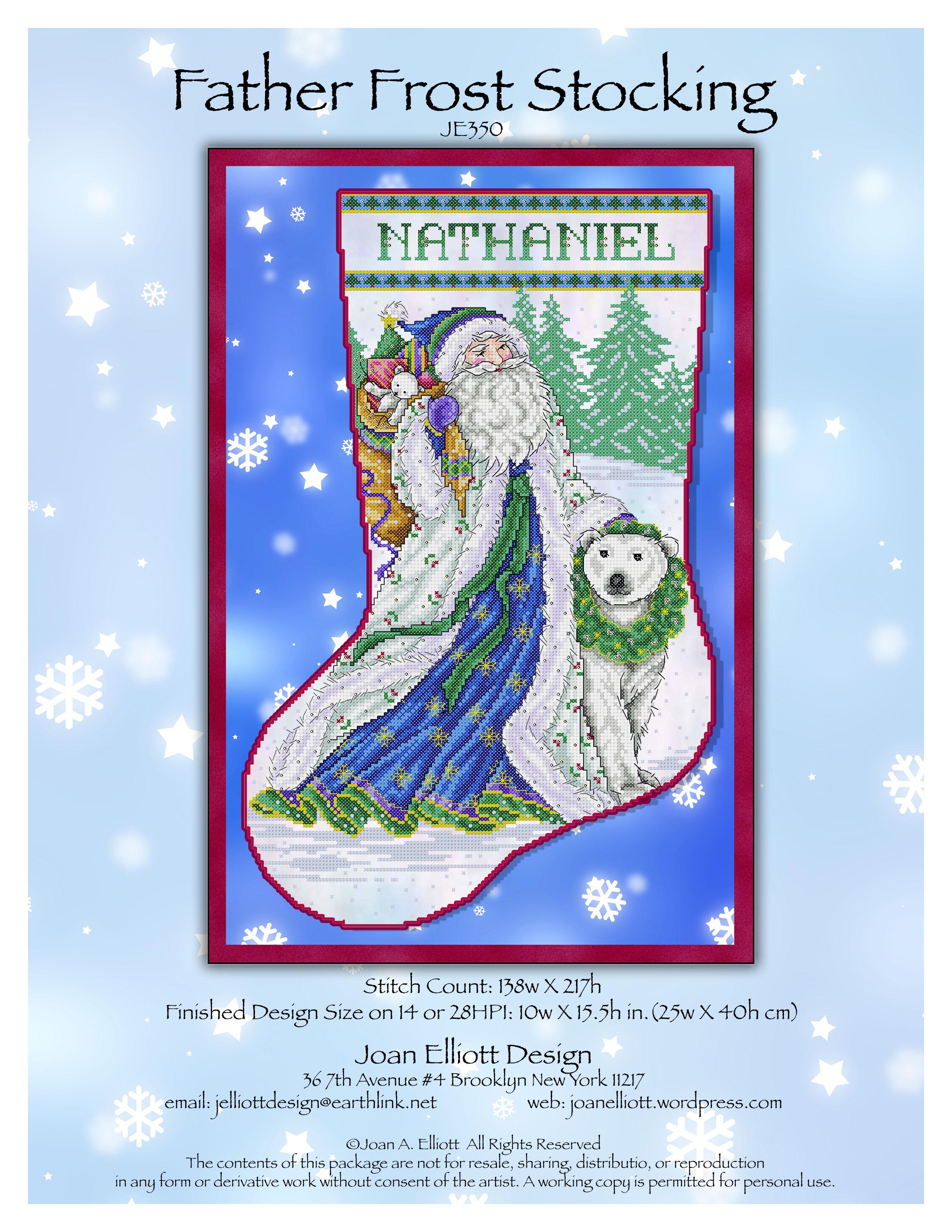 Father Frost Stocking - Christmas Cross Stitch Pattern