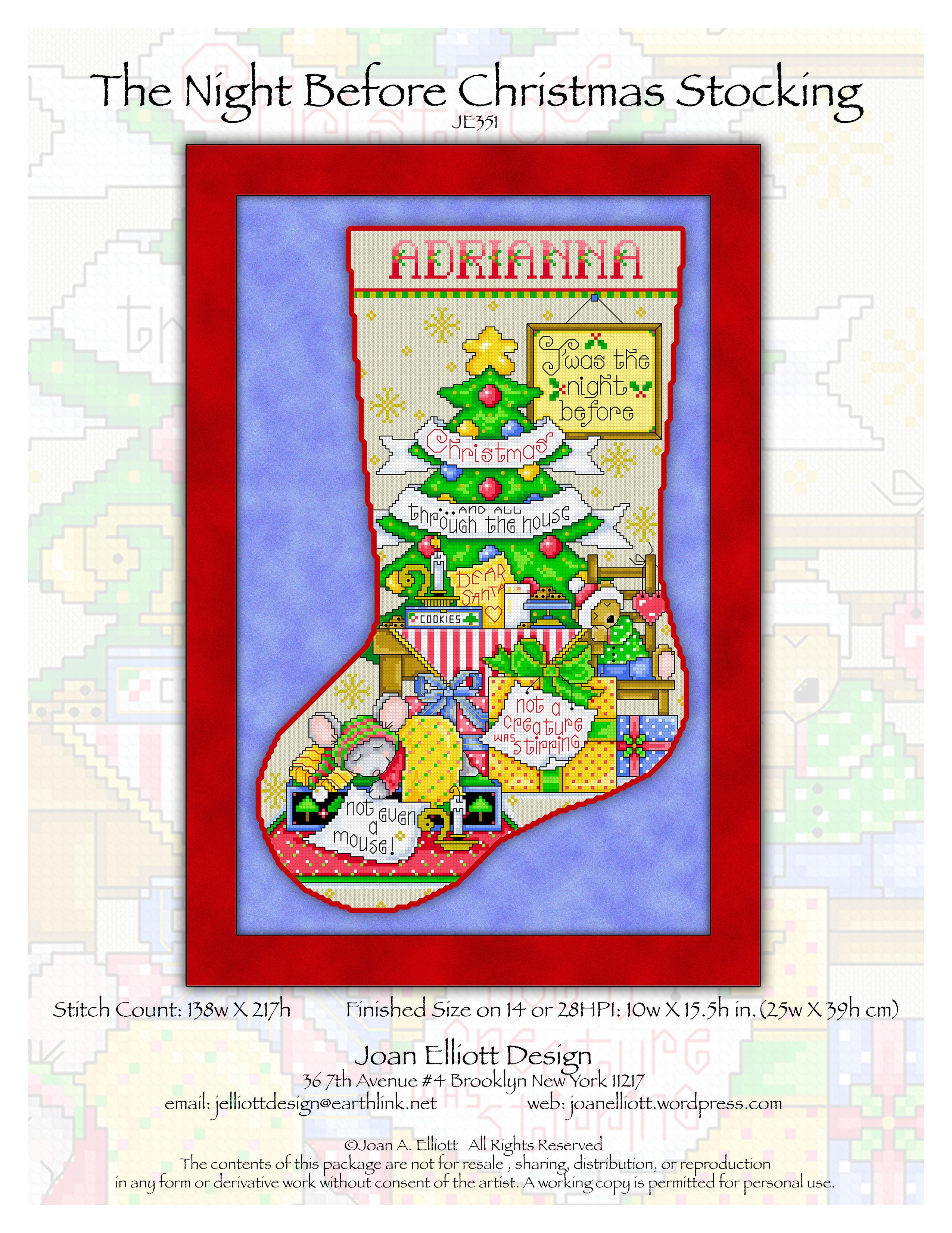 The Night Before Christmas Stocking - Cross Stitch Pattern