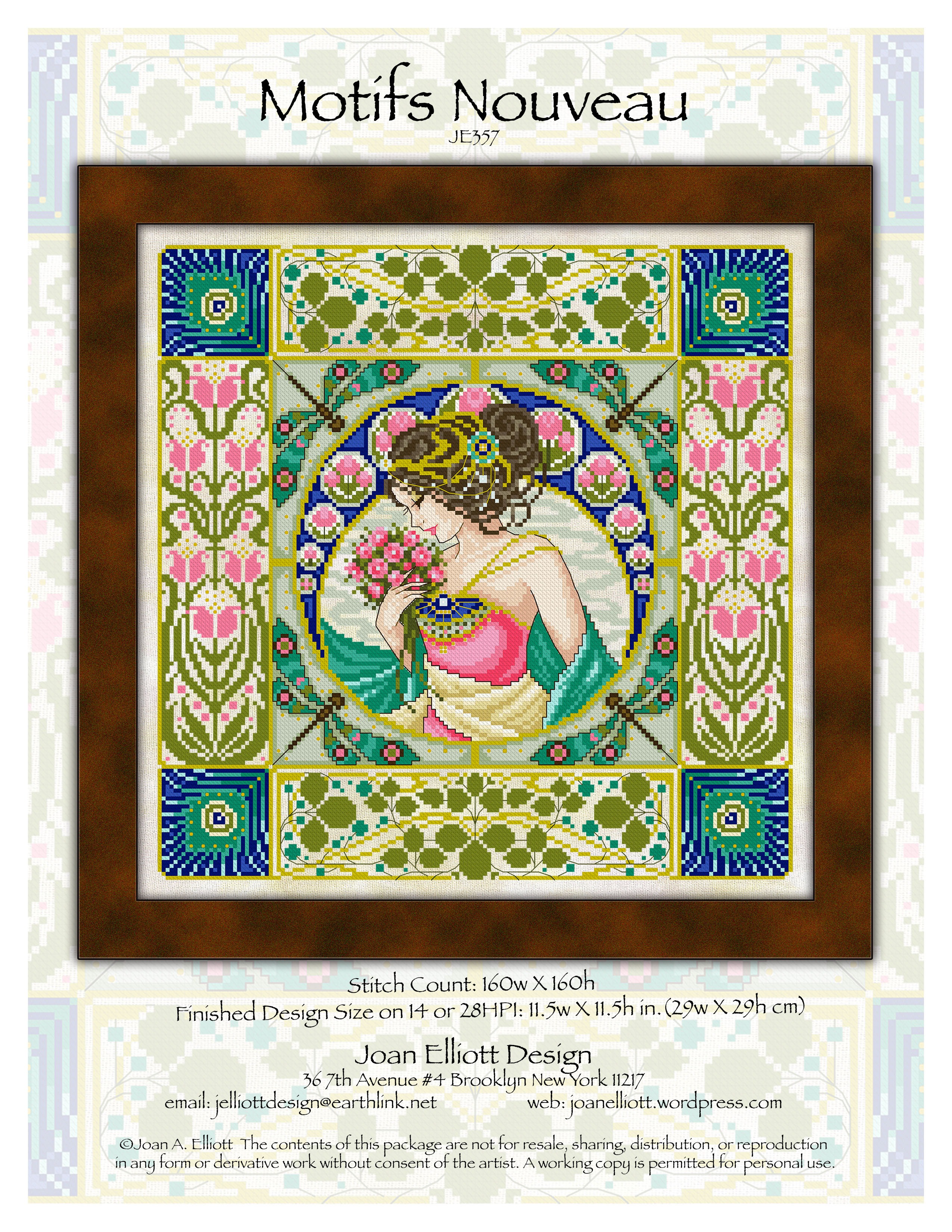 Motifs Nouveau- Cross Stitch Pattern, zoomed in. Select this picture to zoom back out.