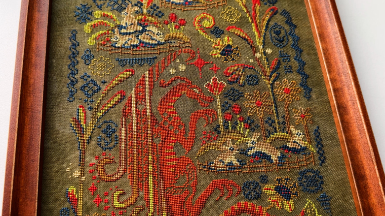 Eleven Rabbits - Cross Stitch Pattern, different perspective #1, zoomed in. Select this picture to zoom back out.
