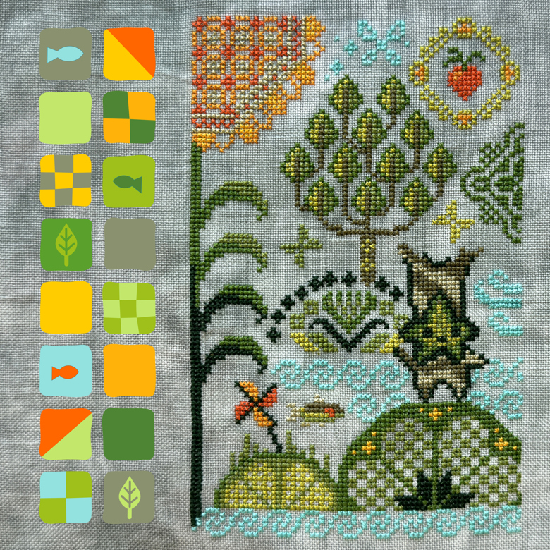 Floss Pack for "Summer Seeds", different perspective #1, zoomed in. Select this picture to zoom back out.