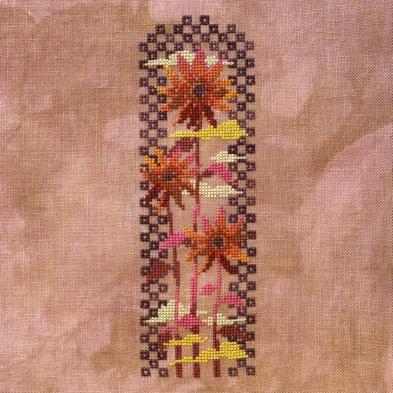 Sunflower Clouds - Cross Stitch Pattern, zoomed in. Select this picture to zoom back out.