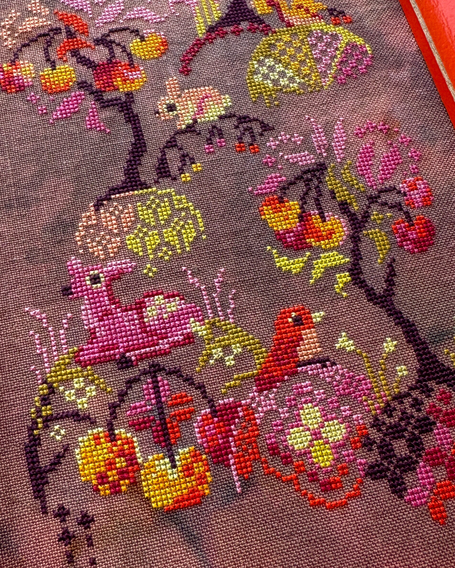 Cherry Hills - Cross Stitch Pattern, different perspective #2, zoomed in. Select this picture to zoom back out.