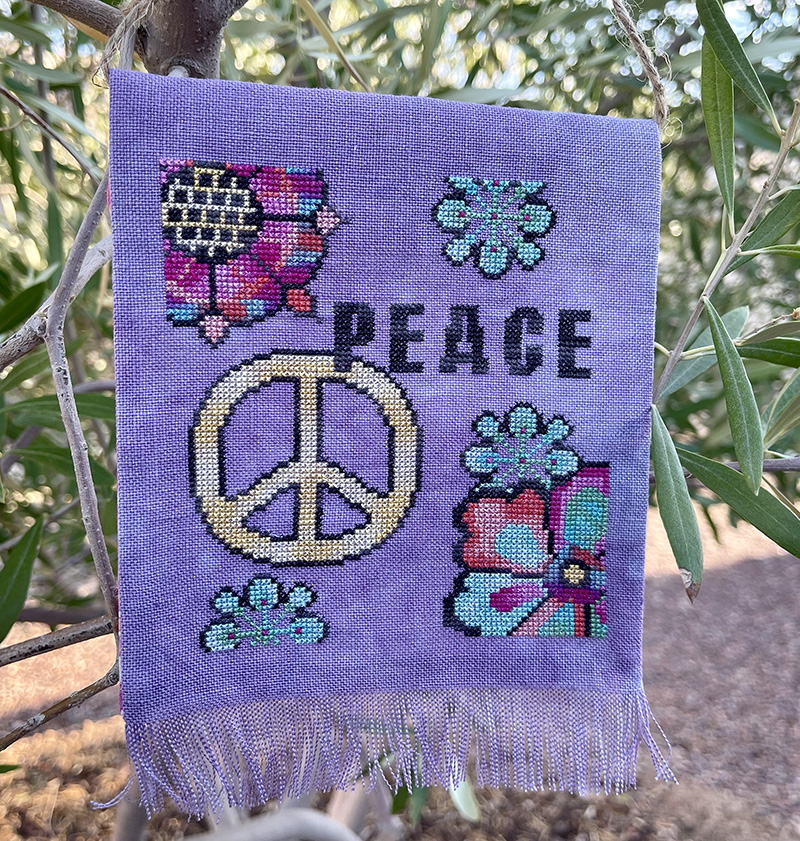 Peace Prayer Flag - Cross Stitch Pattern