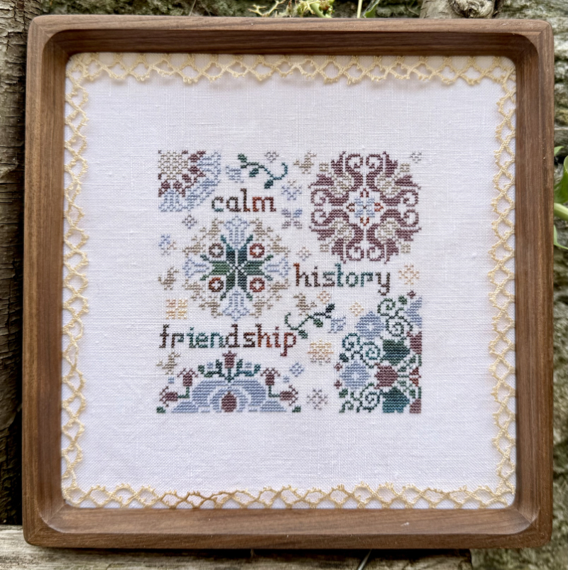 Stitching Brings Quaker - Cross Stitch Pattern, zoomed in. Select this picture to zoom back out.