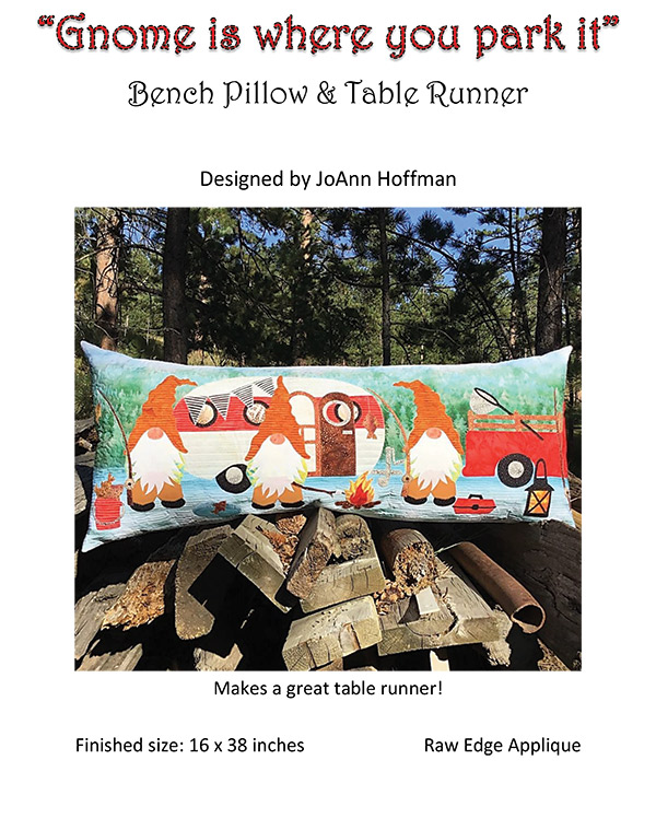 Gnome Is Where You Park It - Quilt Pattern, zoomed in. Select this picture to zoom back out.