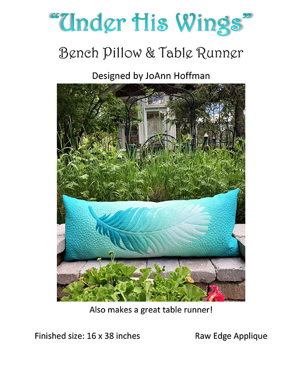 Under His Wings Bench Pillow - Quilt Pattern, zoomed in. Select this picture to zoom back out.
