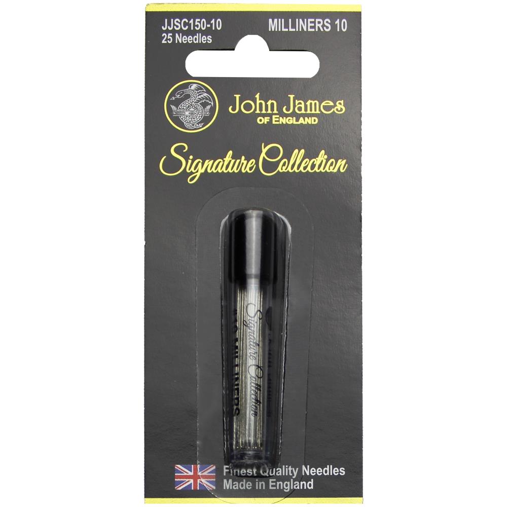 John James Milliner Needles Size 10, zoomed in. Select this picture to zoom back out.
