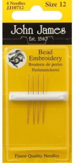 John James Short Beading Needles Size 12 Tapestry Point