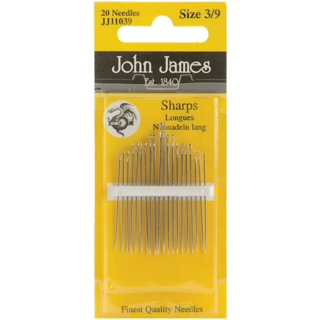 Sharps Hand Needles Size 3/9