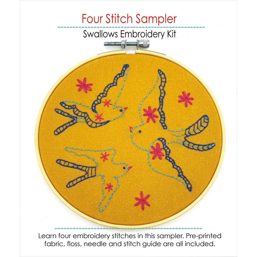 Swallows - Four Stitch Embroidery Kit