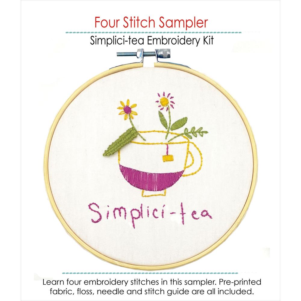 Simplici-Tea - Four Stitch Embroidery Kit