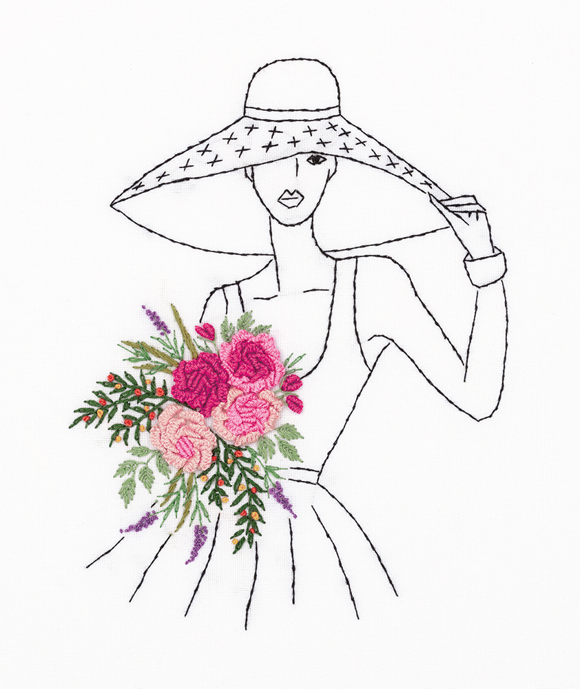 Lady in a Hat - Satin Stitch 3D Embroidery Kit