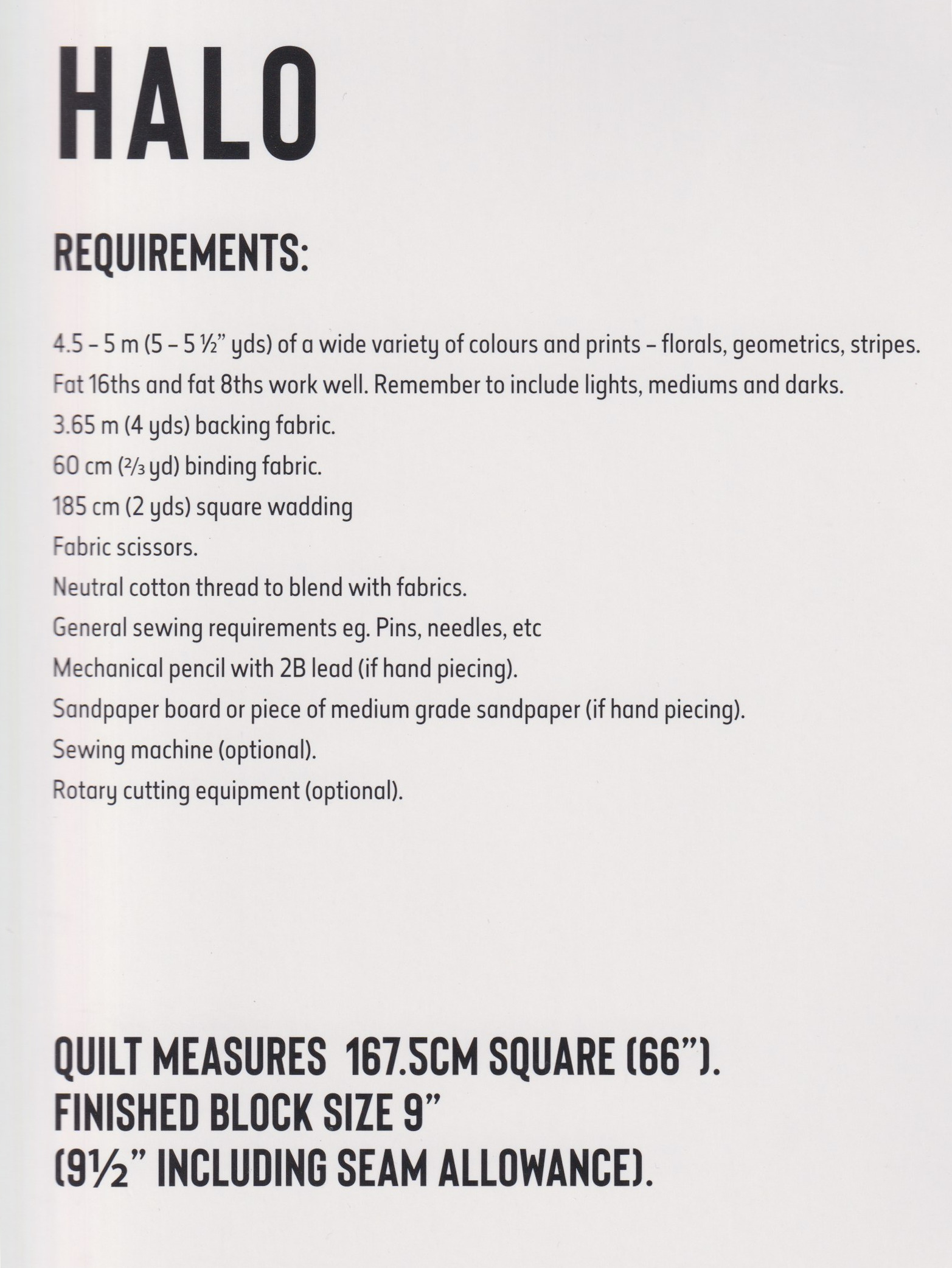 Halo W/Template - Quilt Pattern