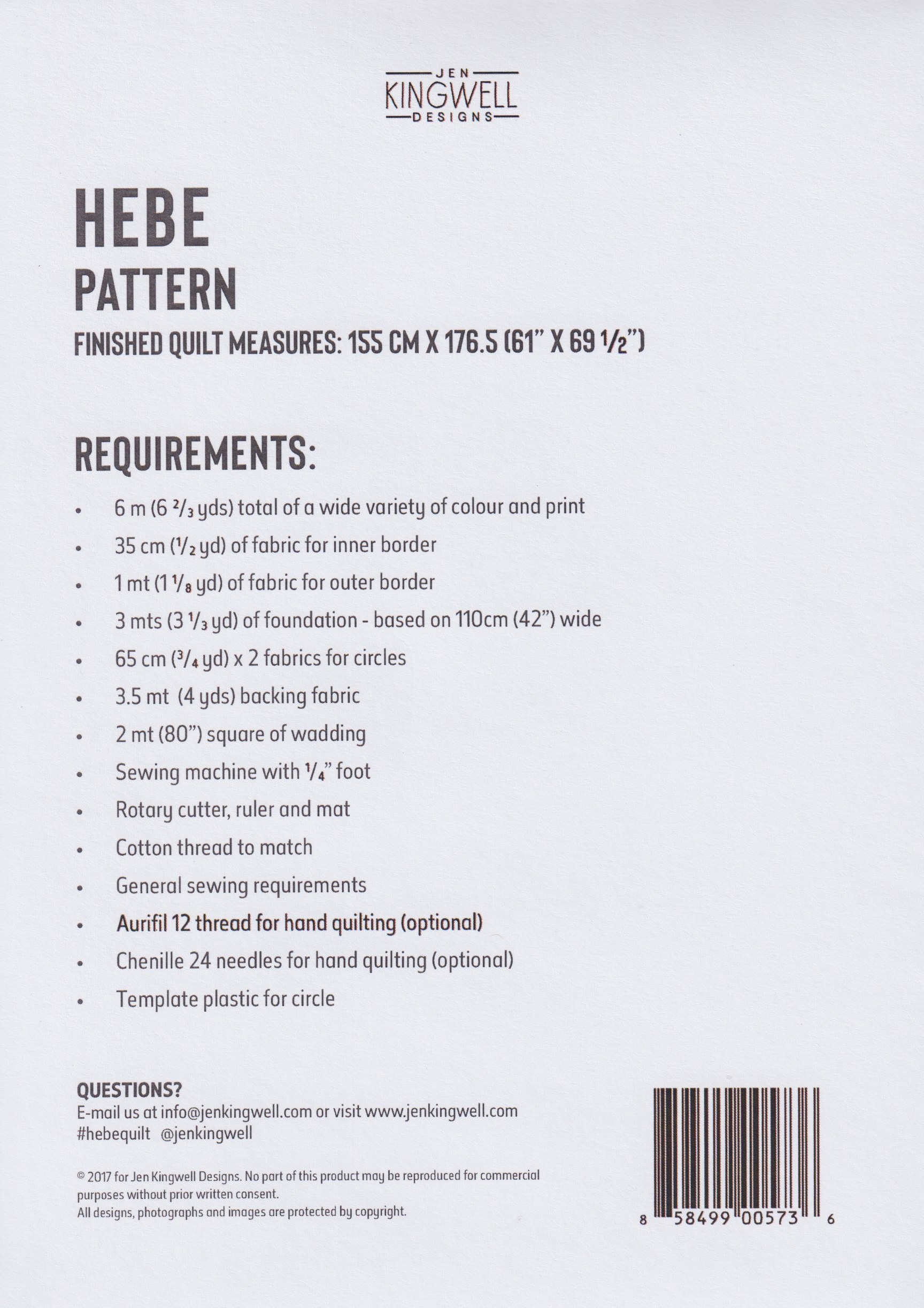 Hebe - Quilt Pattern