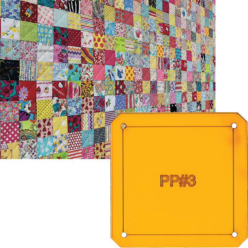 Postcard Project Piecing Template - 3" Scrappy Squares