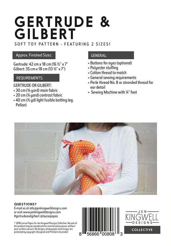 Gertrude and Gilbert Stuffed Toy - Quilt Pattern