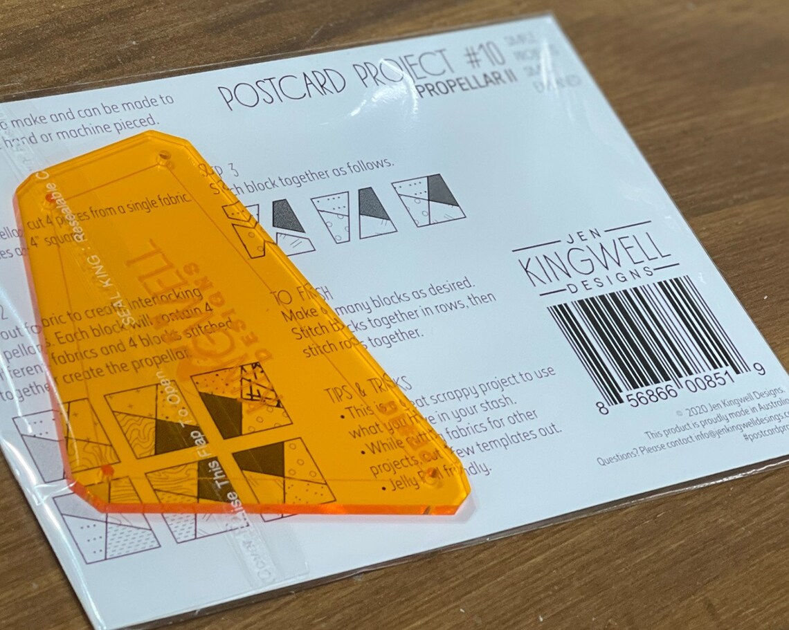 Postcard Project Propeller II  #10 - Paper Piecing Template