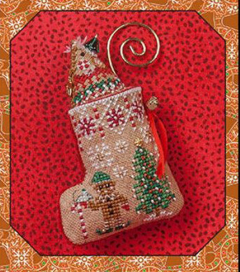 Gingerbread Mouse Elf Stocking - Cross Stitch Pattern