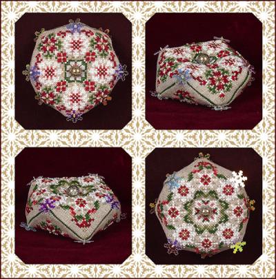 Christmas Snowfall Biscornu - Cross Stitch Pattern