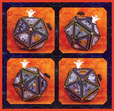 20 Haunted Windows Pentagon Ball - Halloween Cross Stitch