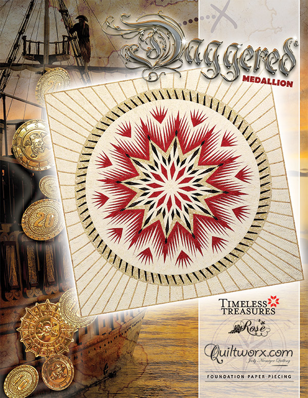 Daggered Medallion - Quilt Pattern, zoomed in. Select this picture to zoom back out.