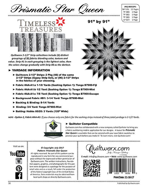 Prismatic Star Queen - Quilt Pattern